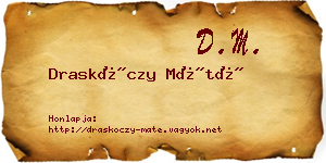 Draskóczy Máté névjegykártya