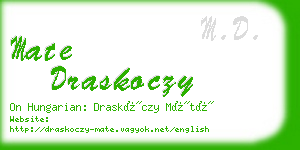 mate draskoczy business card